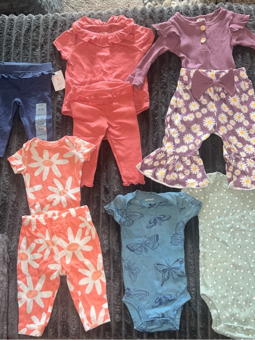 Carter's Coral, Purple, Blue, Navy & Mint Baby Matching Sets